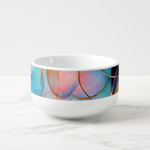 “Kaleidoscopic Cascade” Colourful Abstract Art Soup Mug