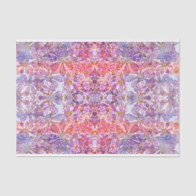 Kaleidoscopic Cosmos Pressed Flower Tissue Paper (Front)