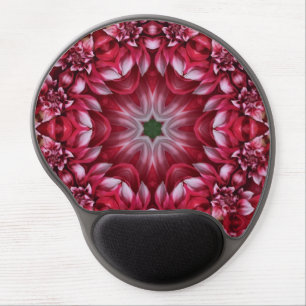 Kaleidoscopic Crimson Dahlia Gel Mouse Pad