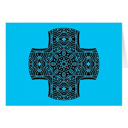 Kaleidoscopic Cross Greeting 1 Cards (Front Horizontal)