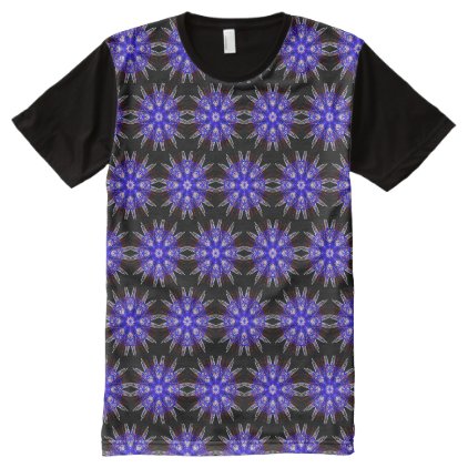 Kaleidoscopic Design Black and Blue Pattern All-Over-Print Shirt