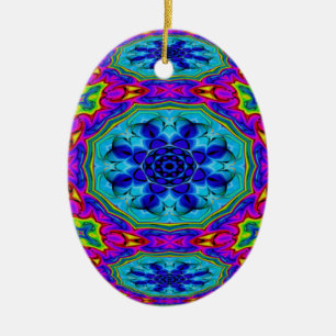 Kaleidoscopic Egg Ornament.2 Ceramic Ornament