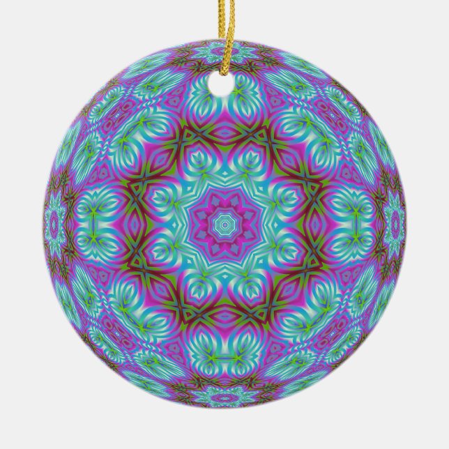 Kaleidoscopic Fractal Ornament.1 Ceramic Ornament (Front)