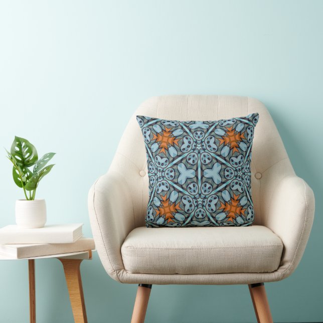 Kaleidoscopic Geometry Throw Pillow (Chair)