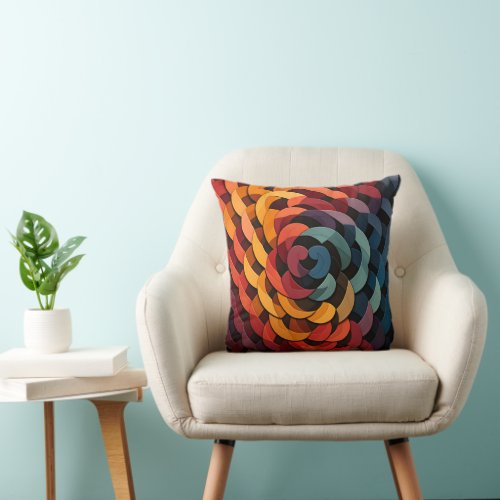 Kaleidoscopic Harmony Vibrant Abstract Pattern  Throw Pillow