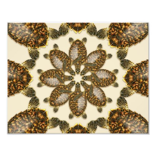 Kaleidoscopic Hawksbill Sea Turtle 14 x 11 Print