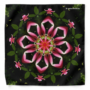 Kaleidoscopic Hot Pink Asiatic Lily Bandana