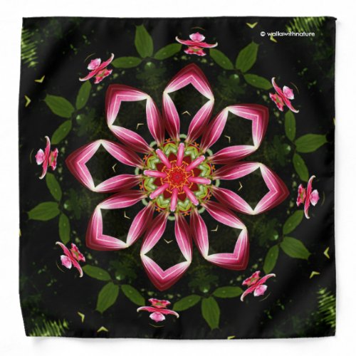 Kaleidoscopic Hot Pink Asiatic Lily Bandana
