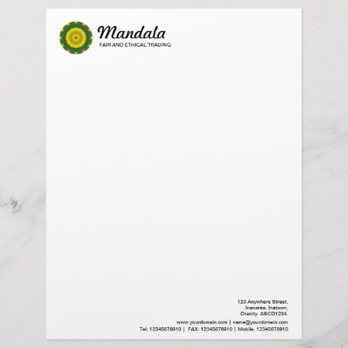 Kaleidoscopic Mandala 034 Letterhead