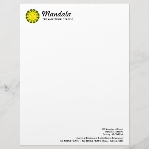 Kaleidoscopic Mandala 035 Letterhead