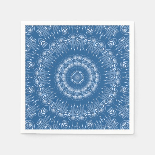 Kaleidoscopic mosaic abstract circle ornamental na napkins (Front)