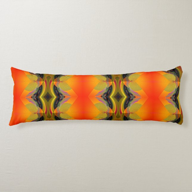 Kaleidoscopic Orange  Body Pillow (Front)
