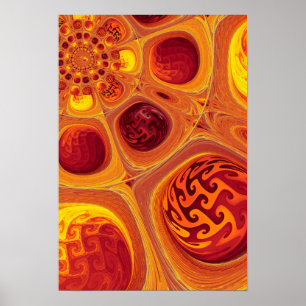 Kaleidoscopic Orange Fractal Poster