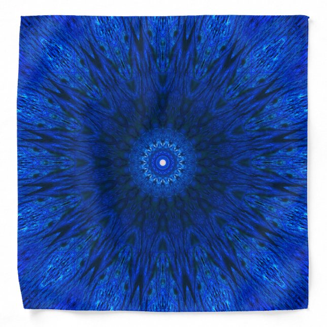 Kaleidoscopic Shades Of Blue Bandana (Front)