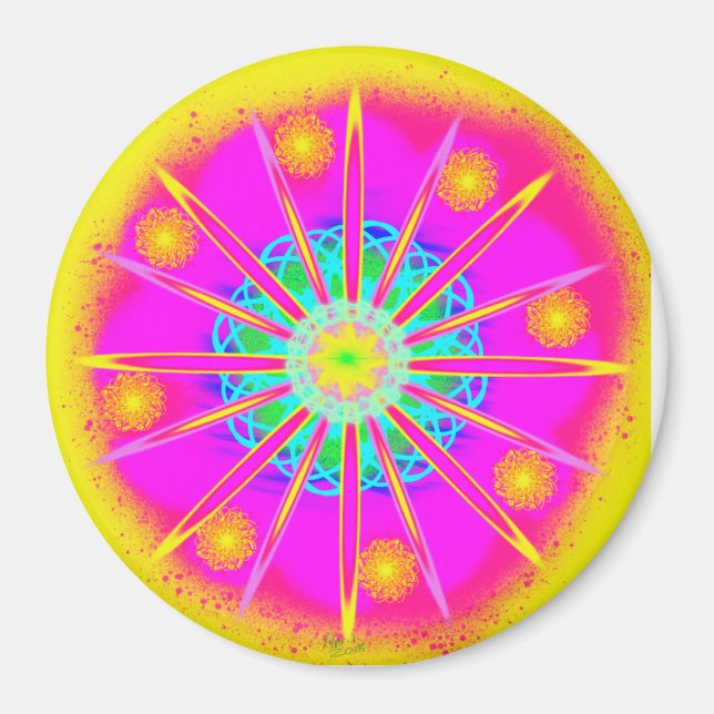 Kaleidoscopic Sun by Power Flower Magnet (Front)