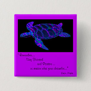 Kaleidoscopic Turtle Design Button.1 Button
