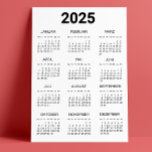 Kalender Deutsch 2025 Black And White Minimalist Invitation<br><div class="desc">"Kalender Deutsch 2025: Stay organized all year long with this beautifully minimalist calendar in German. Featuring a clean and elegant design on a bright white background, it displays all 12 months at a glance. Perfect for adding a touch of simplicity and charm to your home or office while keeping track...</div>