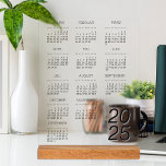 Kalender Deutsch 2025 Calendar Full Year Acrylic Sign<br><div class="desc">Kalender Deutsch, German Calendar 2025: Stay organized all year long with this beautifully minimalist calendar in German. Featuring a clean and elegant design on a bright white background, it displays all 12 months at a glance. Perfect for adding a touch of simplicity and charm to your home or office while...</div>