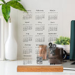 Kalender Deutsch 2025 Year Calendar Basic  Acrylic Sign<br><div class="desc">Introducing our minimalist 2025 digital calendar,  . With its clean black and white design,  it's perfect for your home office or school locker. Get a standard look with year-round convenience,  providing a simple full-year glance to keep you organized throughout 2025</div>
