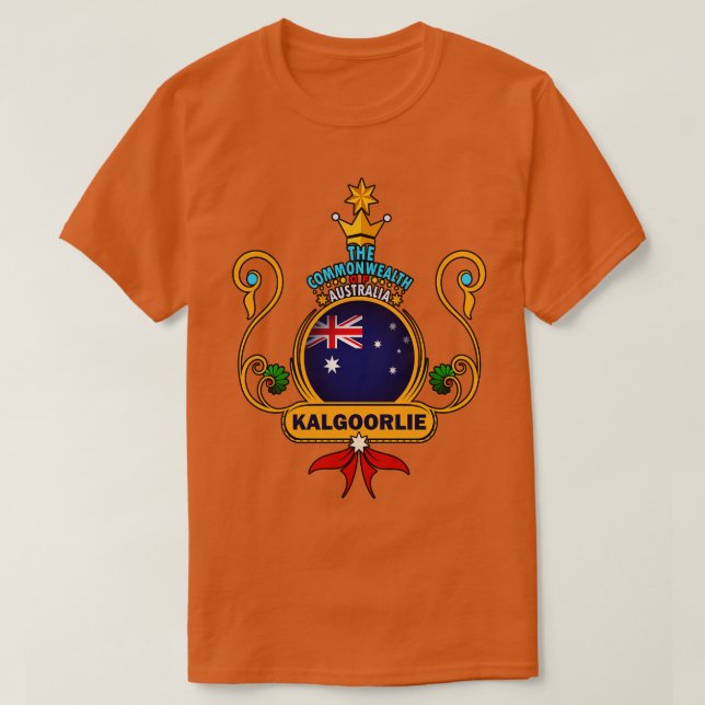 Kalgoorlie city Pride Golden Australian Flag Souve T-Shirt (Design Front)
