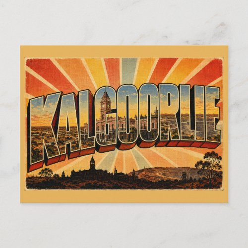Kalgoorlie WA Australia Outback Goldfields Art Postcard
