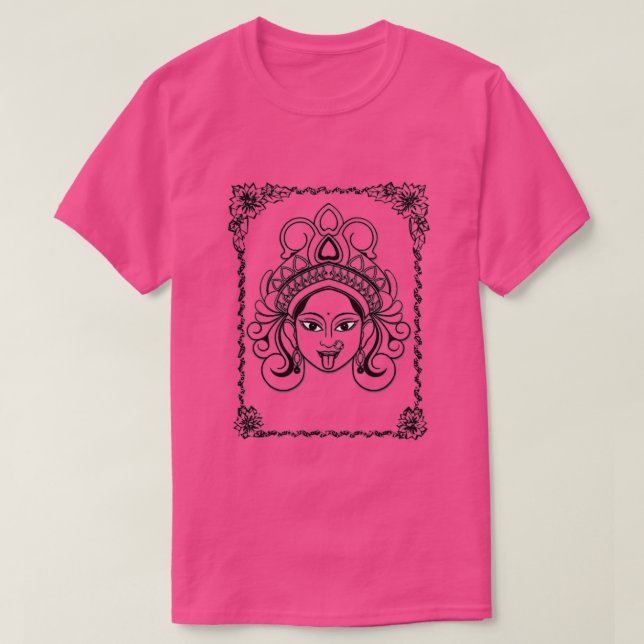Kali Goddess Deity Indian Hinduism Yoga Design T-Shirt (Design Front)