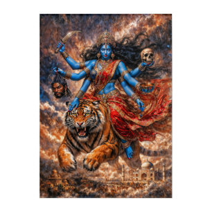 Kali Goddess Riding the Tiger Acrylic Print
