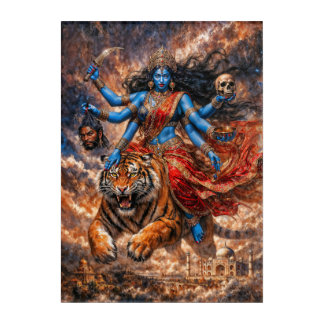 Kali Goddess Riding the Tiger Acrylic Print