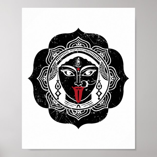 Kali Hindu Deity Goddess Indian Sacred Yoga Puja K Poster (Front)