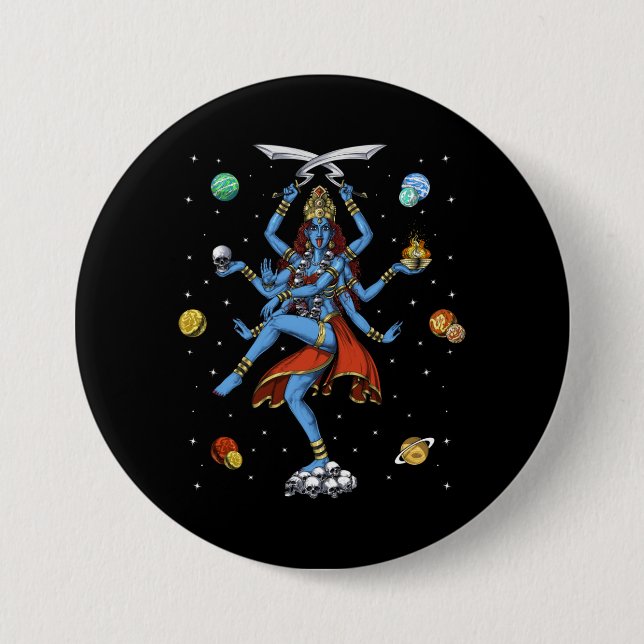 Kali Hindu Goddess Button (Front)