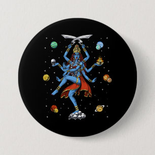 Kali Hindu Goddess Button