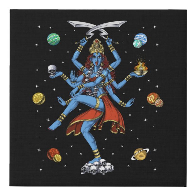 Kali Hindu Goddess Faux Canvas Print (Front)