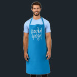Kali Orexi Greek blue Apron<br><div class="desc">Whether you're in the church kitchen for the Greek food festival or cooking a feast at home, this Grecian blue apron with white Greek type is perfect for every Greek chef. The words καλή όρεξη (pronounced "kali orexi, meaning the equivalent of bon appetite") are written in modern brushy Greek type....</div>
