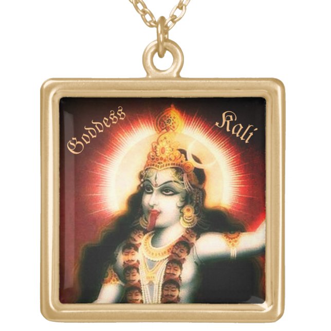 Kali The Dark Goddess Gold Plated Necklace (Front)