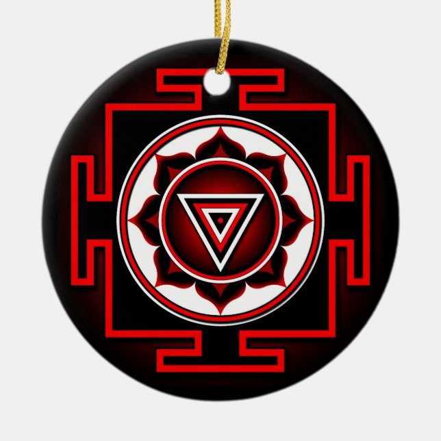 Kali Yantra Ceramic Ornament (Front)