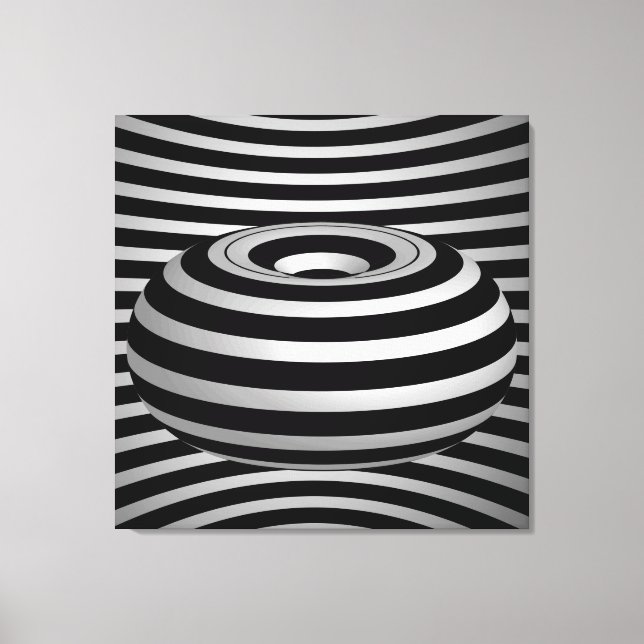 Kalidascope black white room  canvas print (Front)