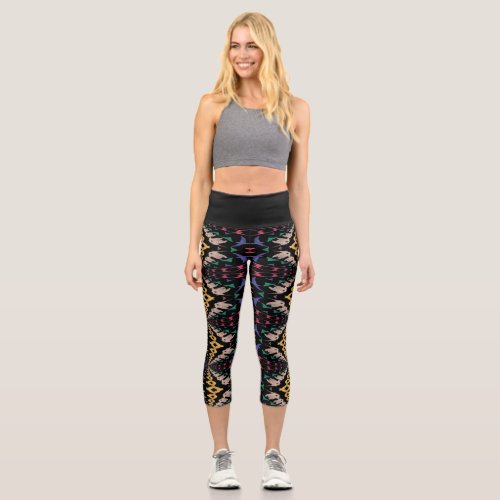 Kalider magic pattern capri leggings