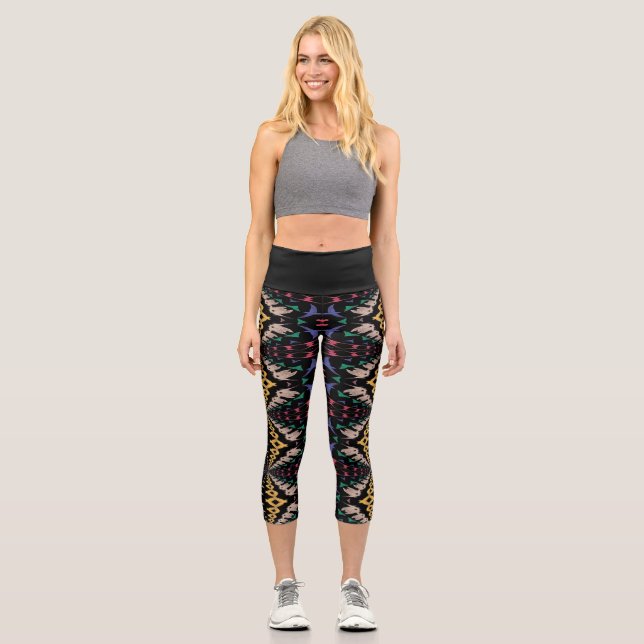 Kalider magic pattern capri leggings (Front)