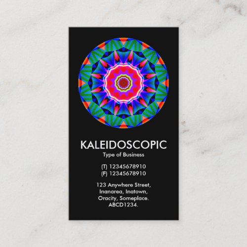 Kaliedoscopic Mandala 01 - Black Business Card