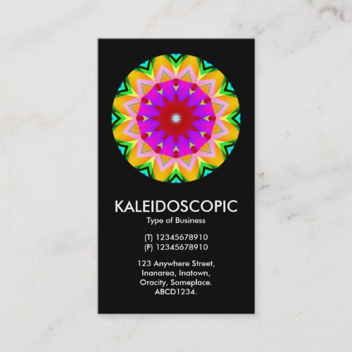 Kaliedoscopic Mandala 02 _ Black Business Card