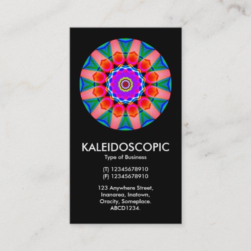 Kaliedoscopic Mandala 03 _ Black Business Card