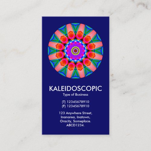 Kaliedoscopic Mandala 03 _ Dark Blue 000066 Business Card