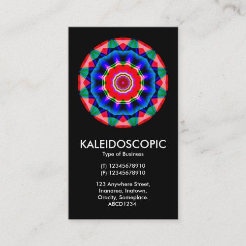 Kaliedoscopic Mandala 04 _ Black Business Card