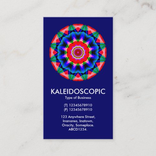 Kaliedoscopic Mandala 04 _ Dark Blue 000066 Business Card