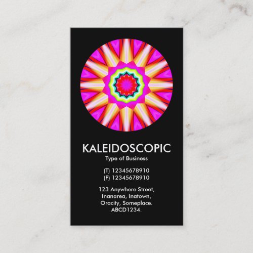 Kaliedoscopic Mandala 05 _ Black Business Card