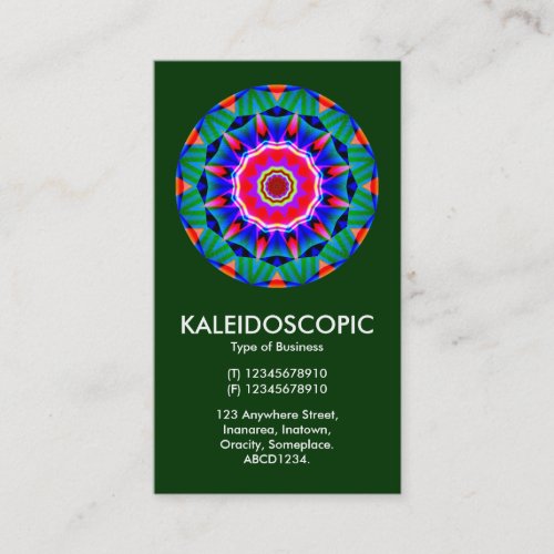 Kaliedoscopic Mandala _ Dark Green 003300 Business Card