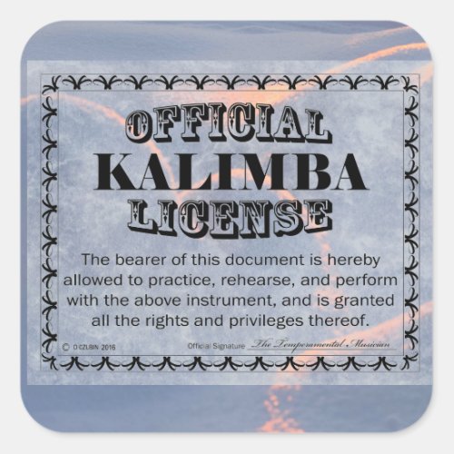 Kalimba License Square Sticker