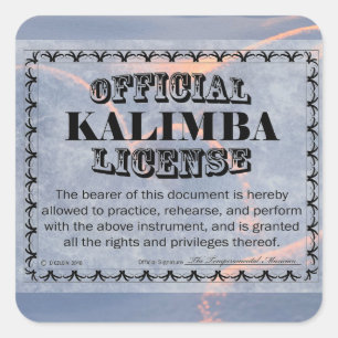 Kalimba License Square Sticker