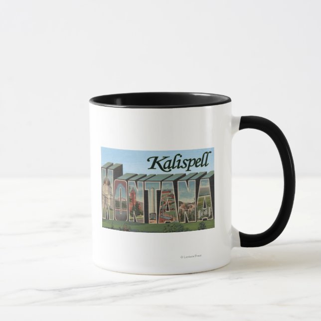 Kalispell, Montana - Large Letter Scenes Mug (Right)