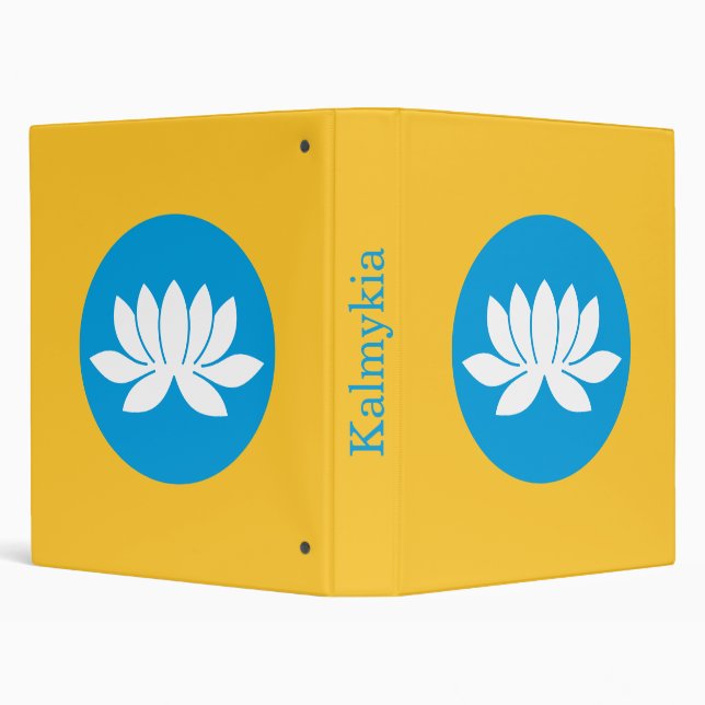 Kalmykia Flag 3 Ring Binder (Background)